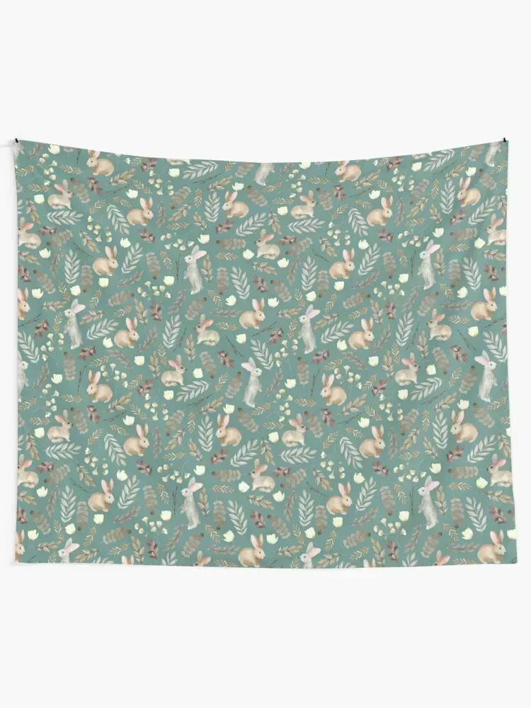 

Cute rabbits. Vintage pattern Tapestry Wall Hanging Aesthetics For Room Tapestry