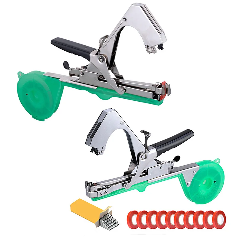 

Stainless Steel Plant Branch Hand Tying Machine Set Binding for Vegetables Grape Vines Tapener Bonsai Garden Pruning Tools