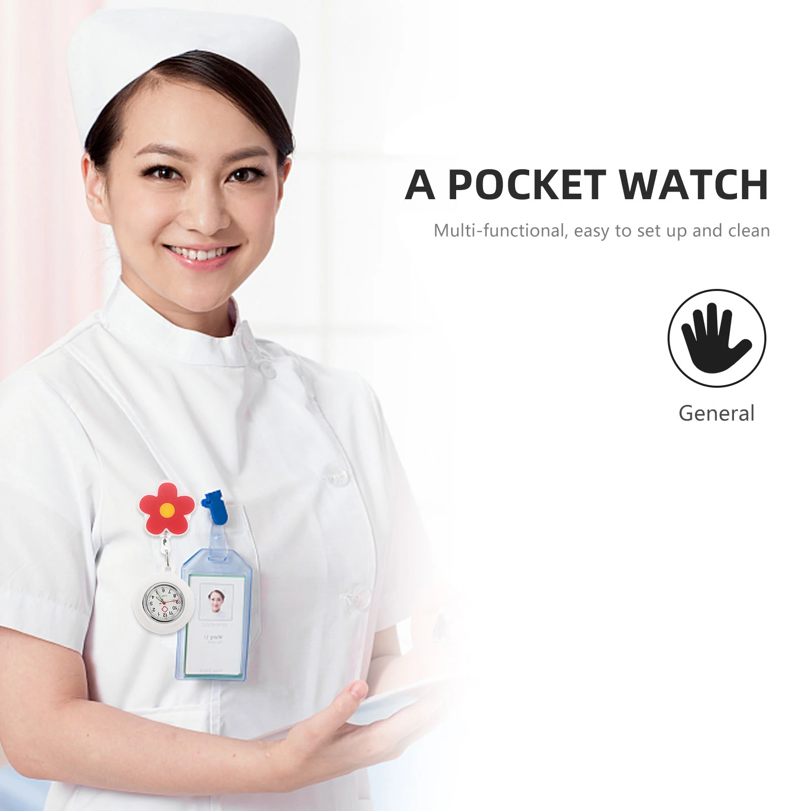 Quality Zinc-Alloy Nurse Pocket Watch Electronic Clip Watch Stylish Cartoon Design Portable Accurate