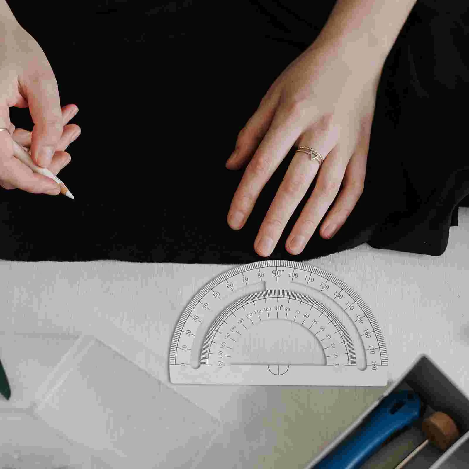 Metal Ruler Set Classroom Protractor for School Singular Kit Triangle Plate Drawing Tool Office