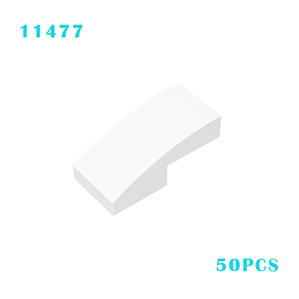 50 Stück 11477 gebogene 2x1-Steine für DIY-Bauprojekte, Sammlungen, modulares Spielzeug für technische MOC-Sets, Weihnachtsgeschenke
