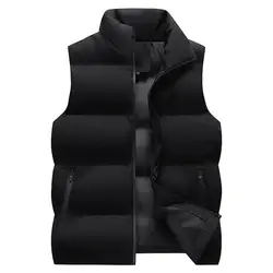 Soft Padded Waistcoat Men Lightweight Waistcoat Stylish Men's Winter Vest Warm Windproof Sleeveless Outerwear with for Outdoor