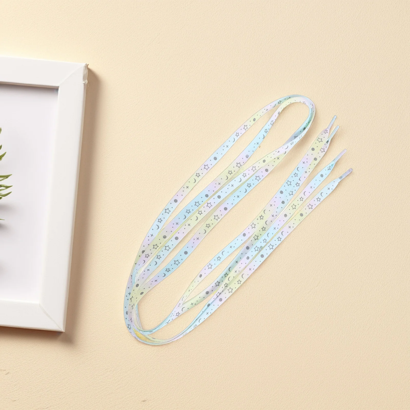 أربطة أحذية جالاكسي العاكسة تضيء أربطة أحذية رياضية مسطحة للرجال والنساء أحذية رياضية متوهجة إكسسوار رياضي