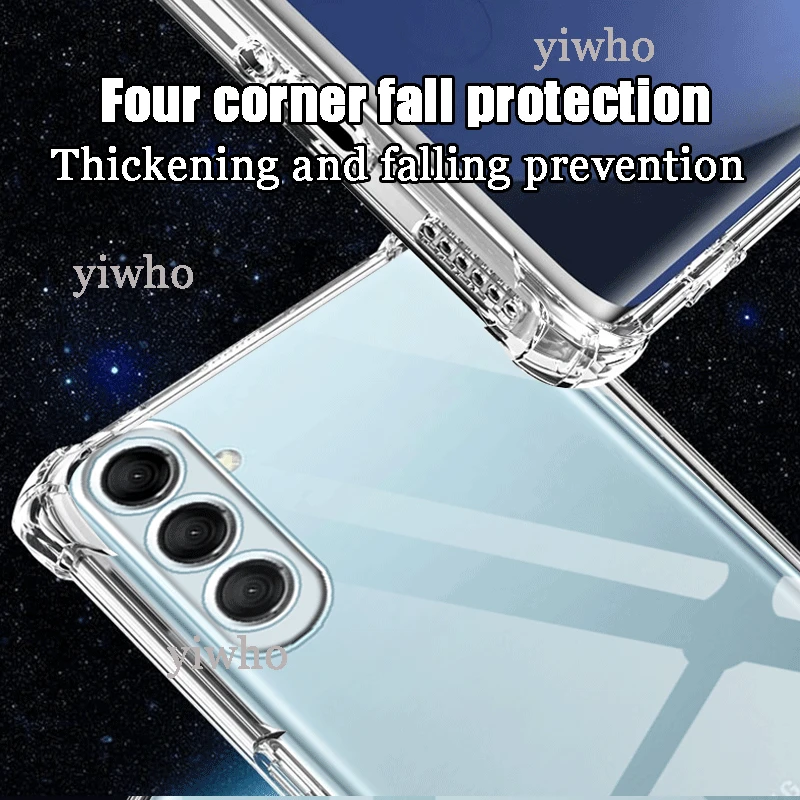 Anti-Falling Soft TPU Case For Samsung Galaxy M14 M54 M13 M53 M33 M23 M04 M52 M02s M21s M31s Clear Transparent Protector Cover