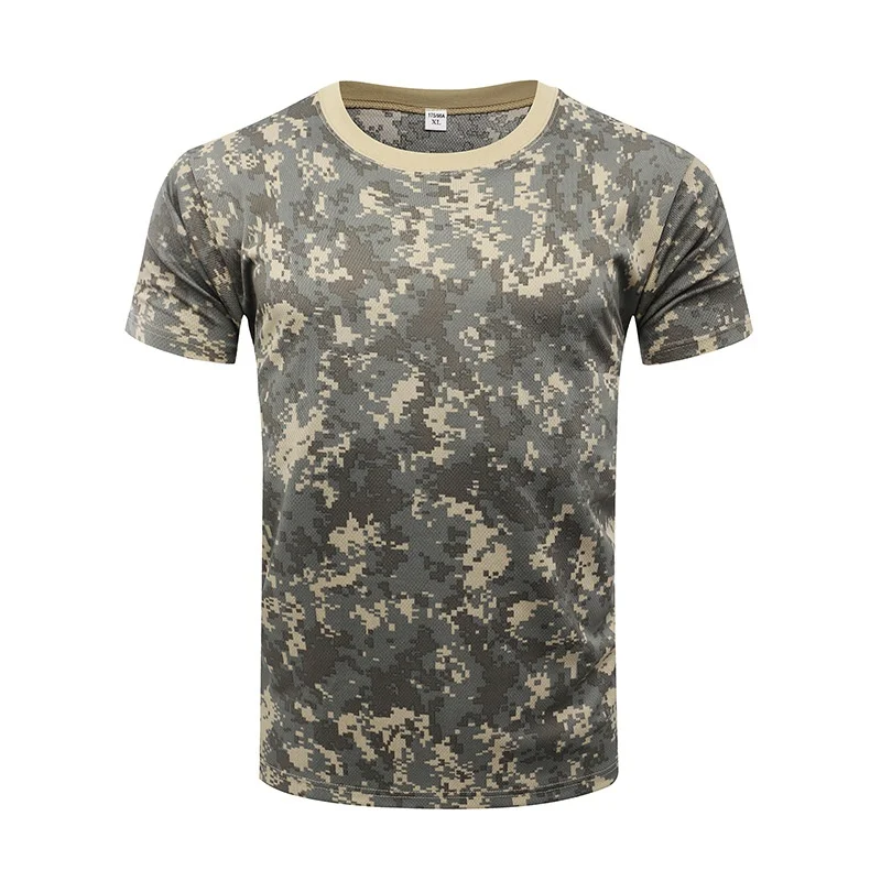 Military Army Camouflage Tactical Short Sleeve Men\'s  Combat T-Shirt  Kid\'s Tee Camo Outdoor Hiking Hunting Shirts