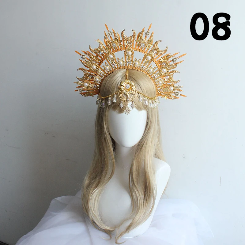 Gothic Halo Kroon Hoofddeksel Barok Koningin Prinses Kroon Haarband Zonnegodin Tiara Diy Materiaal Kit Lolita Haaraccessoires