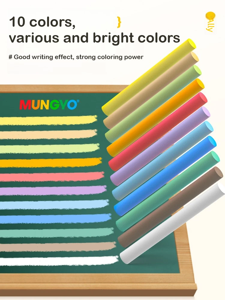 10/100 PCS Dustless Chalk Colored / White Non-Toxic Dust-Free Vibrant Blackboard Teachers Office School Supplies Stationery