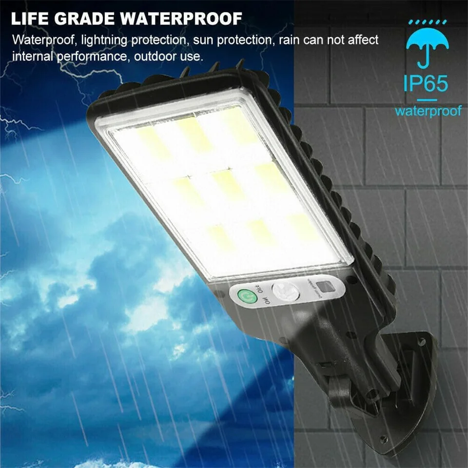 Solar Powered Street Light, 2pc with Body Motion Sensor, 108COB Reflector LED Security Wall Lamp for Garden Patio Porch Garage