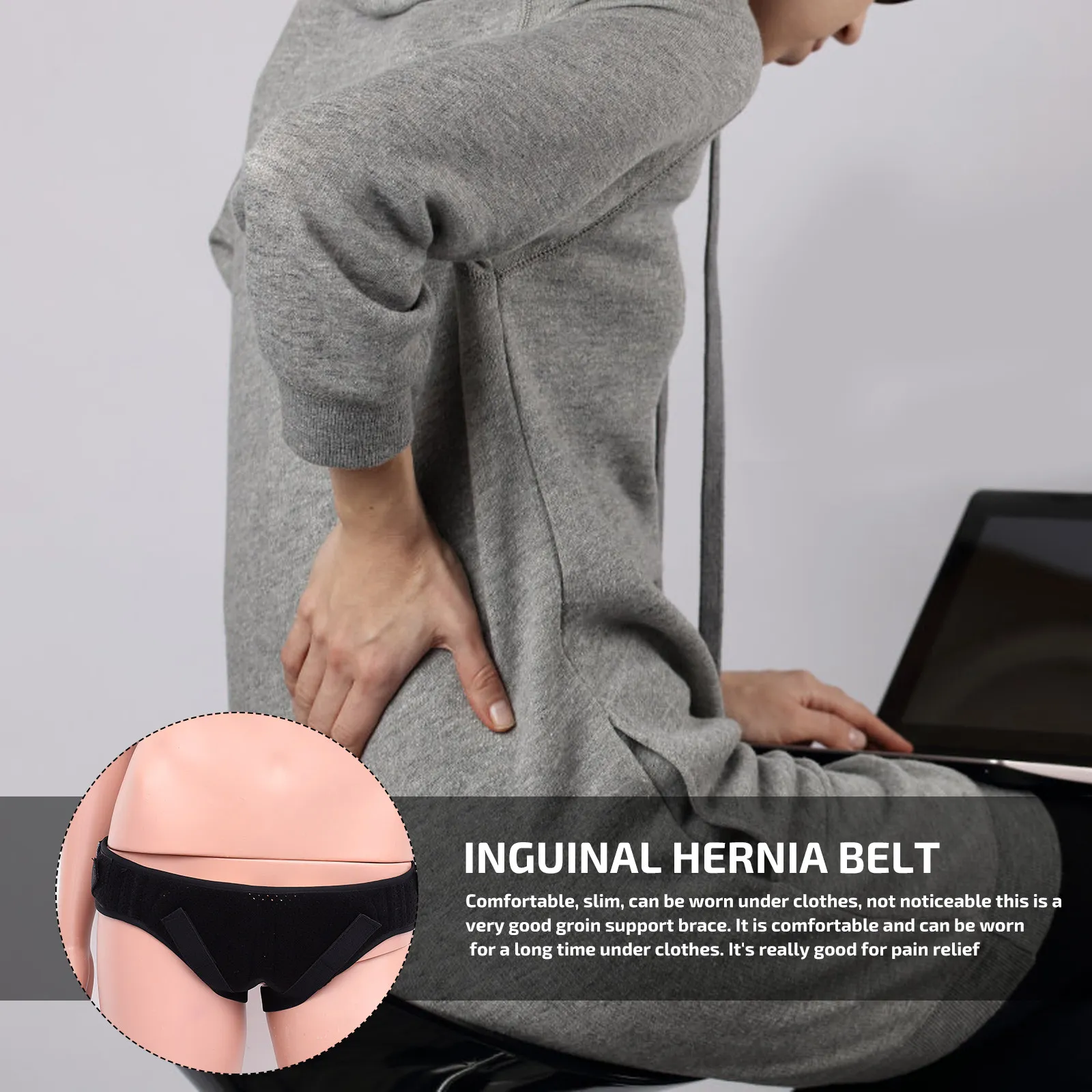

1 шт. Премиальный дышащий пояс для поддержки паховой грыжи для мужчин и взрослых, регулируемый, с двойными съемными подушечками, комфортный