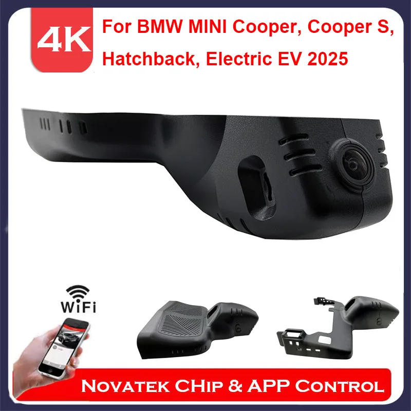 4K HD Wifi Dash Cam For BMW MINI JCW COUNTRYMAN, Hatchback, Mini Cooper Electric EV 2024 2025,Plug and Play Car DVR APP Control