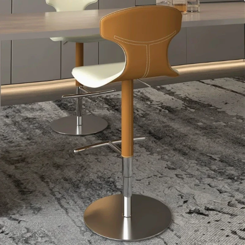 

Дизайнерские минималистичные барные стулья, современная гостиная, коричневые удобные барные стулья, поворотные высокие белые табуреты Cocina, мебель для дома