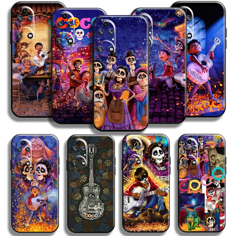 Disney Coco Miguel Riveras For Huawei Honor 90 80 GT 70 60 60se 50 50se 30 10 Lite 8X 9X Pro Phone Case Liquid Silicone Back