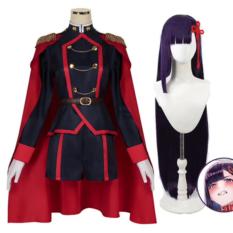 Ren Yamashiro Cosplay Costume Wig Anime Mato Seihei No Slave Himari Azuma Uniform Purple Hair Chained Soldier Anti-Demon Corps