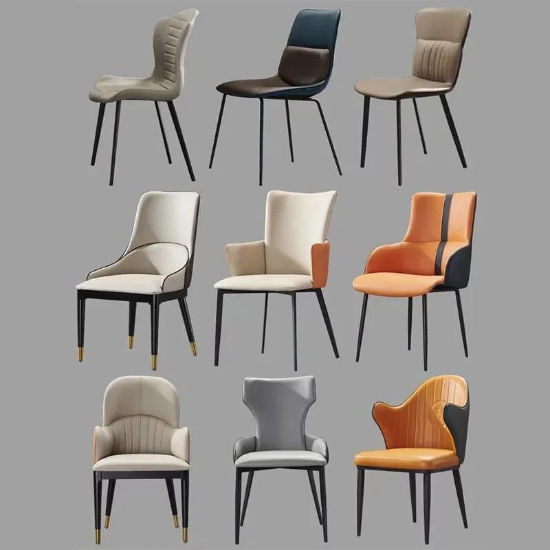 Mesas y sillas de negociación de restaurante de hotel de tela minimalista de lujo ligero, sillas traseras nórdicas de madera maciza para el hogar