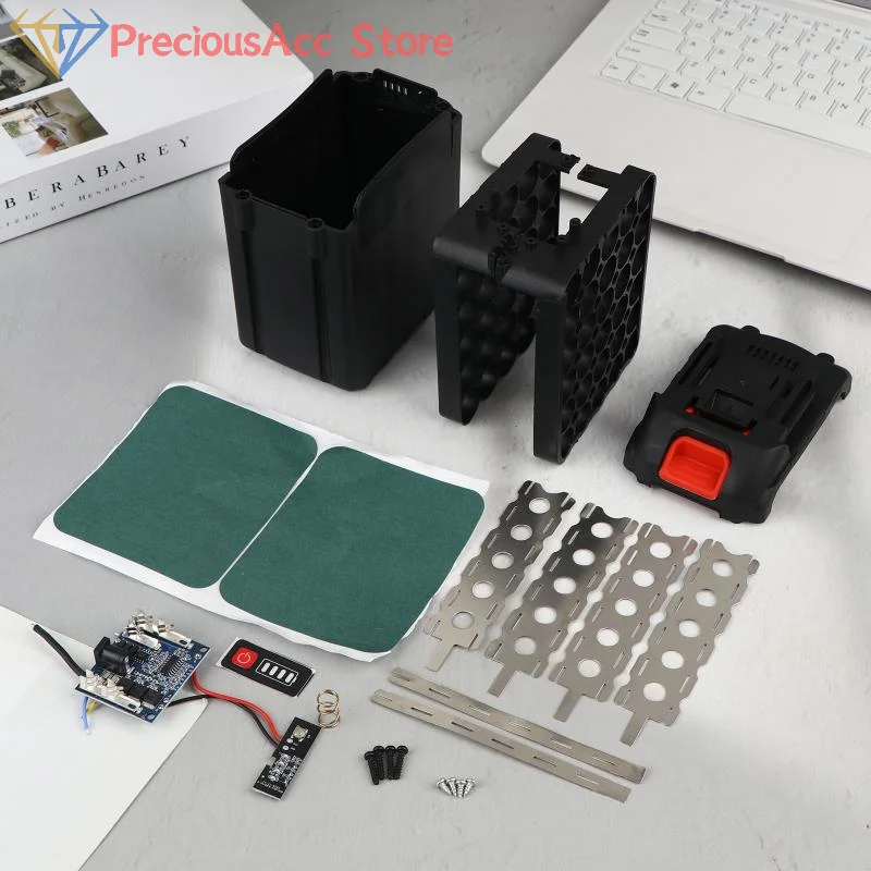 30 Cell 18650 Battery Case 21V 60A PCB Protection Board Housing for Li Ion Pack Assembly Charging Repair DIY Power Projects
