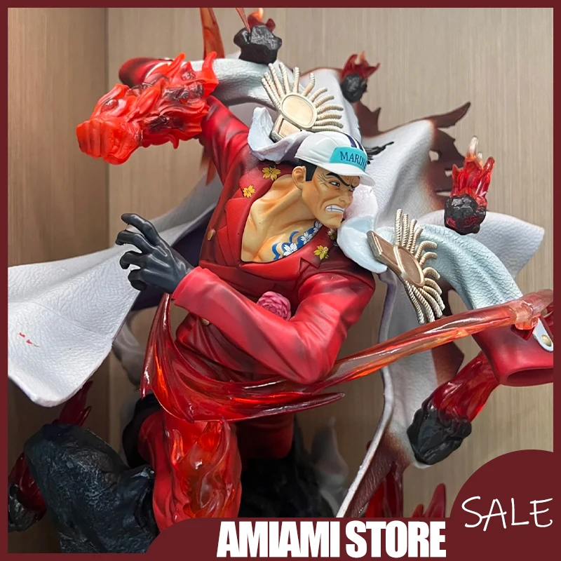 38 سنتيمتر قطعة واحدة مصباح ليد حتى ساكازوكي معركة GK تمثال الأدميرال Akainu كبير نموذج لجسم تحصيل هدايا عيد لعب الاطفال #1