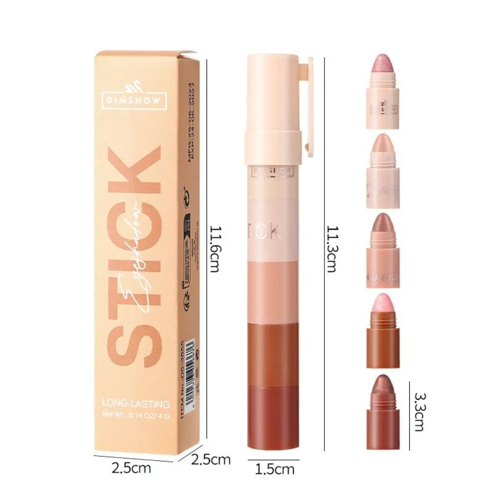 Nieuw 5-in-1 oogschaduwpotlood Hooggepigmenteerde matte oogschaduw Krijt Langdurige waterdichte oogschaduwstick Dames