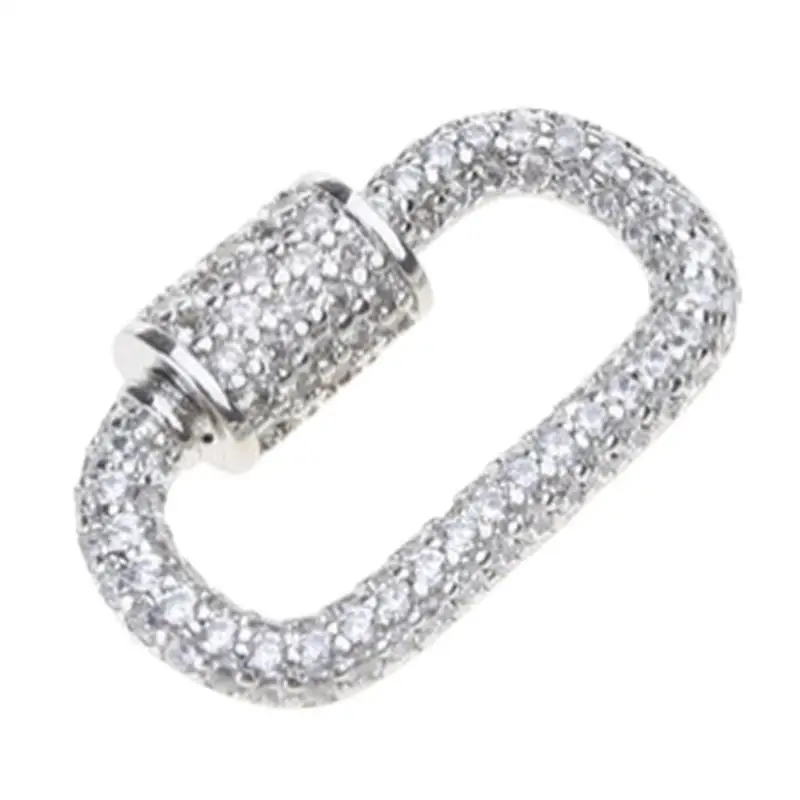 A52E Sophisticated Zirconia Brooch Fastener Carabiner Clasp Charm Jewelry Accessories Necklace Bracelet Connector Supplies