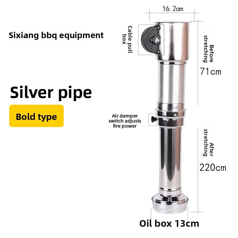 Durable Telescopic Smoke Exhaust Pipe for Range Hood - 360° Strong Suction, Ring Capture, Thickened Easy Clean Ventilation Duct