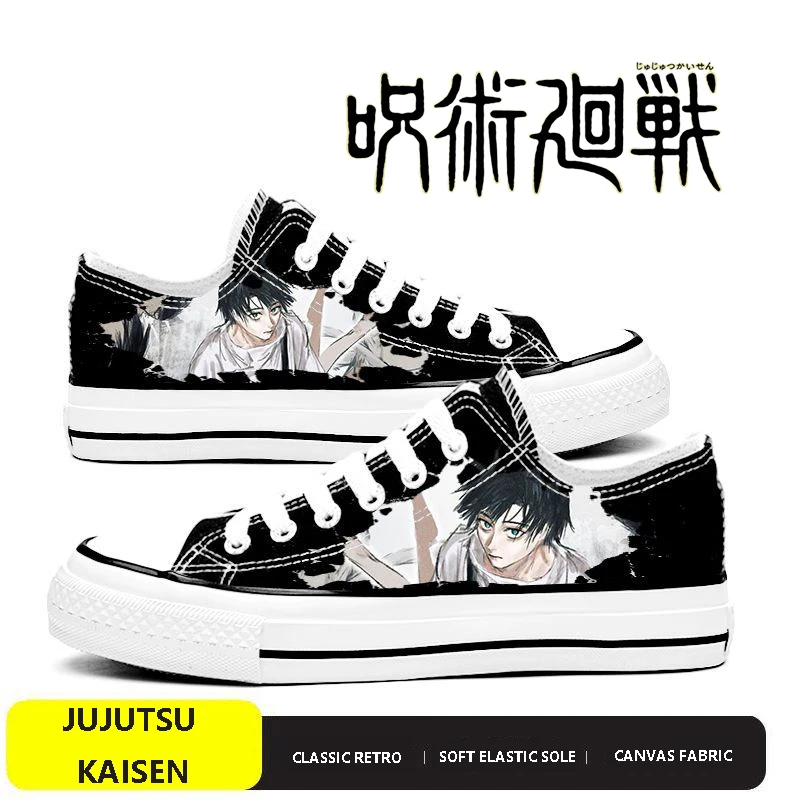 Anime Jujutsu Kaisen Casual Canvas Shoes Cartoon Gojo and Geto Sneakers Basketball Shoes Comfortable Flat Shoes Birthday Gift