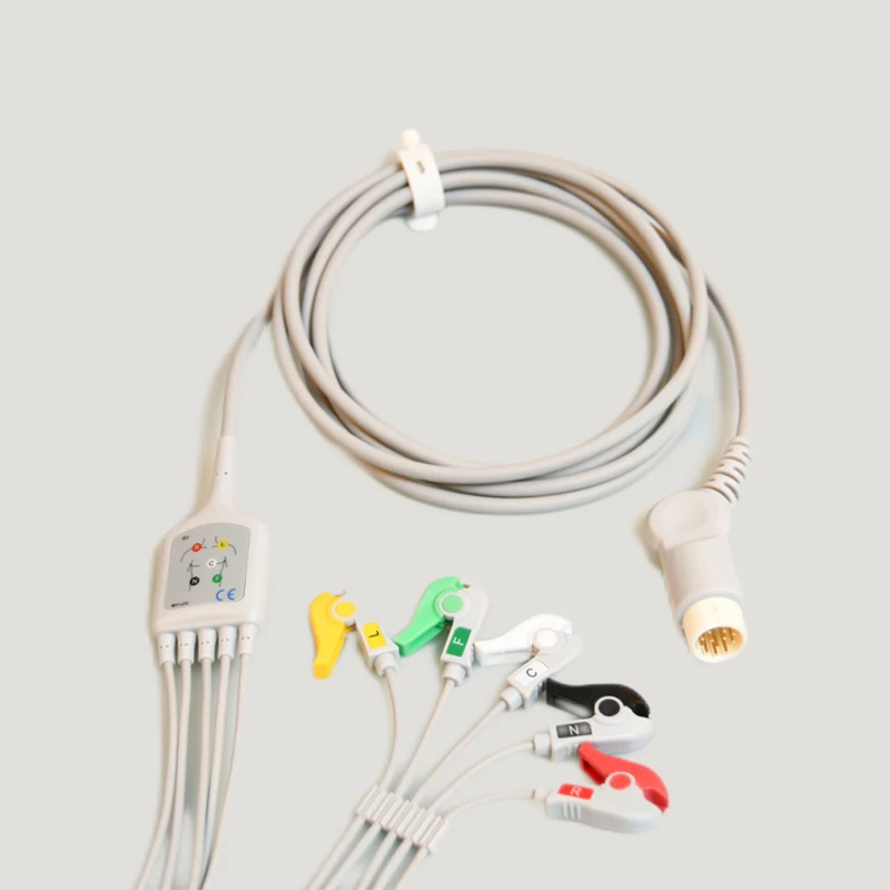 Suitable for VM4VM6MP20MP30MP50 Monitors ECG Lead Wire 12 Pins 5 Guide Buckle Type