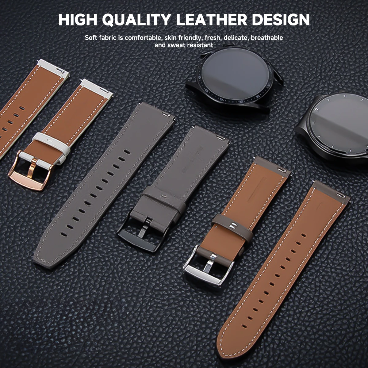 22mm Leather Strap for Huawei Watch 4 Pro Band Ultimate GT3 2e 2 Pro 46MM Bracelet For Huawei Honor Watch Magic Wristband Belt