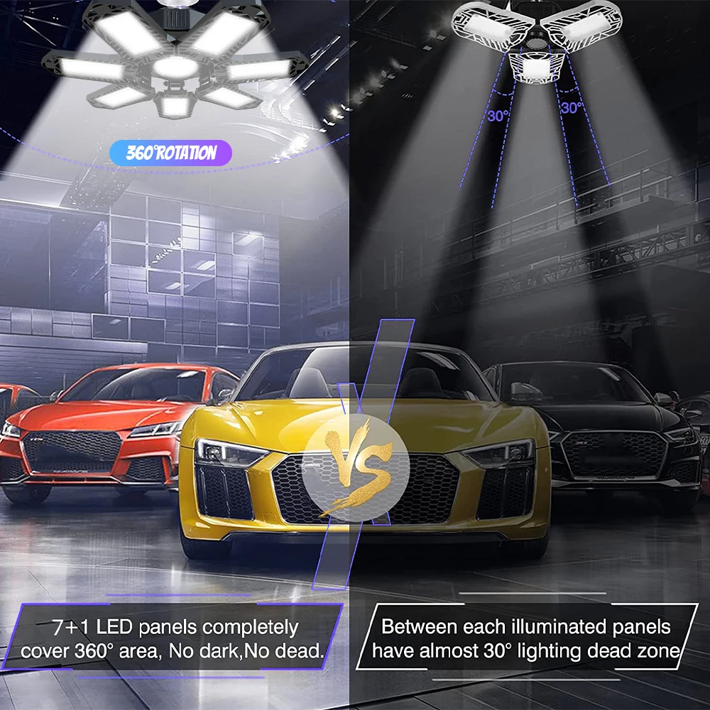 

Деформируемая светодиодная лампа для гаража E26/E27, потолочный светильник, светодиодный светильник High Bay для мастерской, склада, промышленный светильник