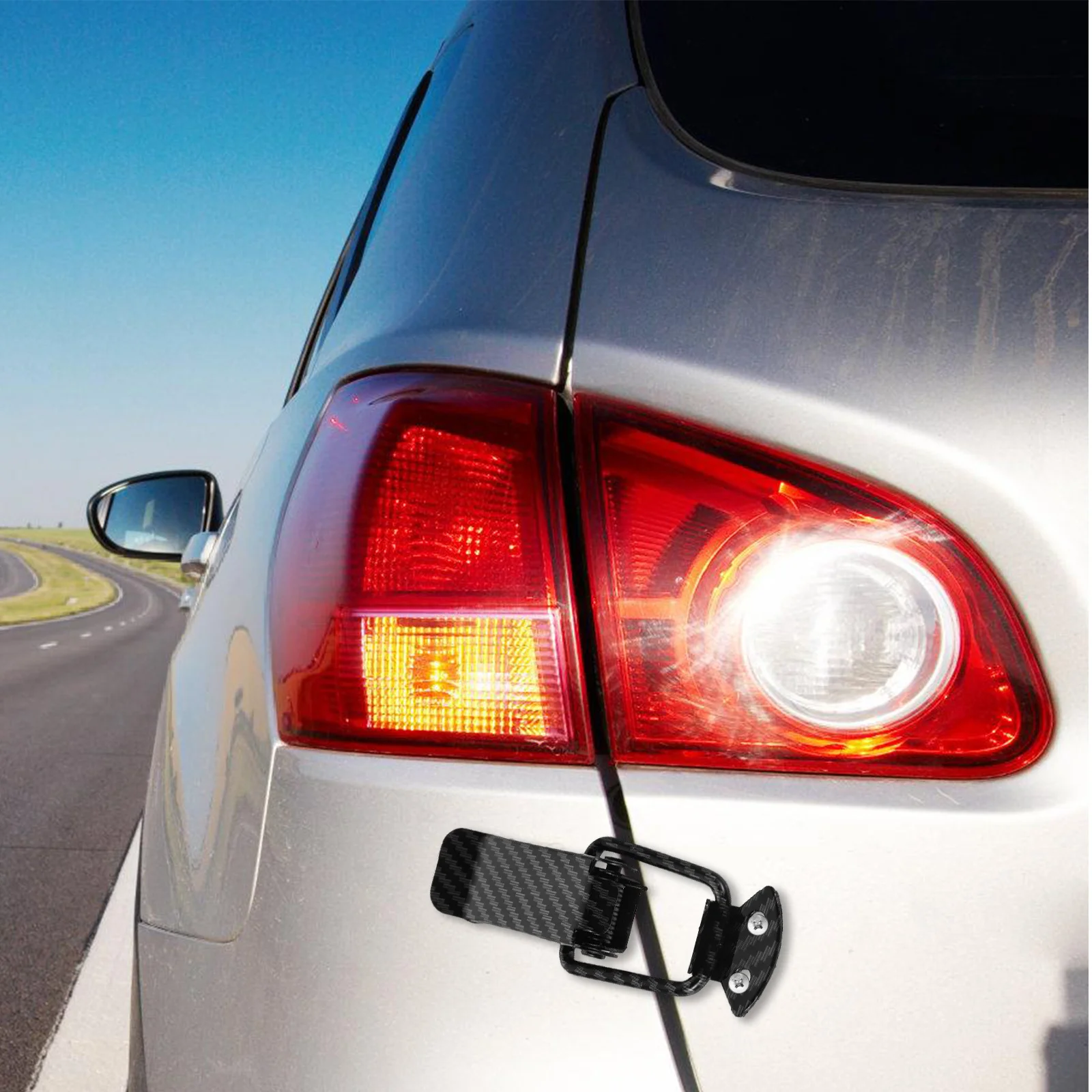 

2Pcs Trunk Latch Kit Carbon Fiber Decorative Lock Car Bumper Repair Lock Car Rear Bumper Clips Fasteners Secure Fixing Parts