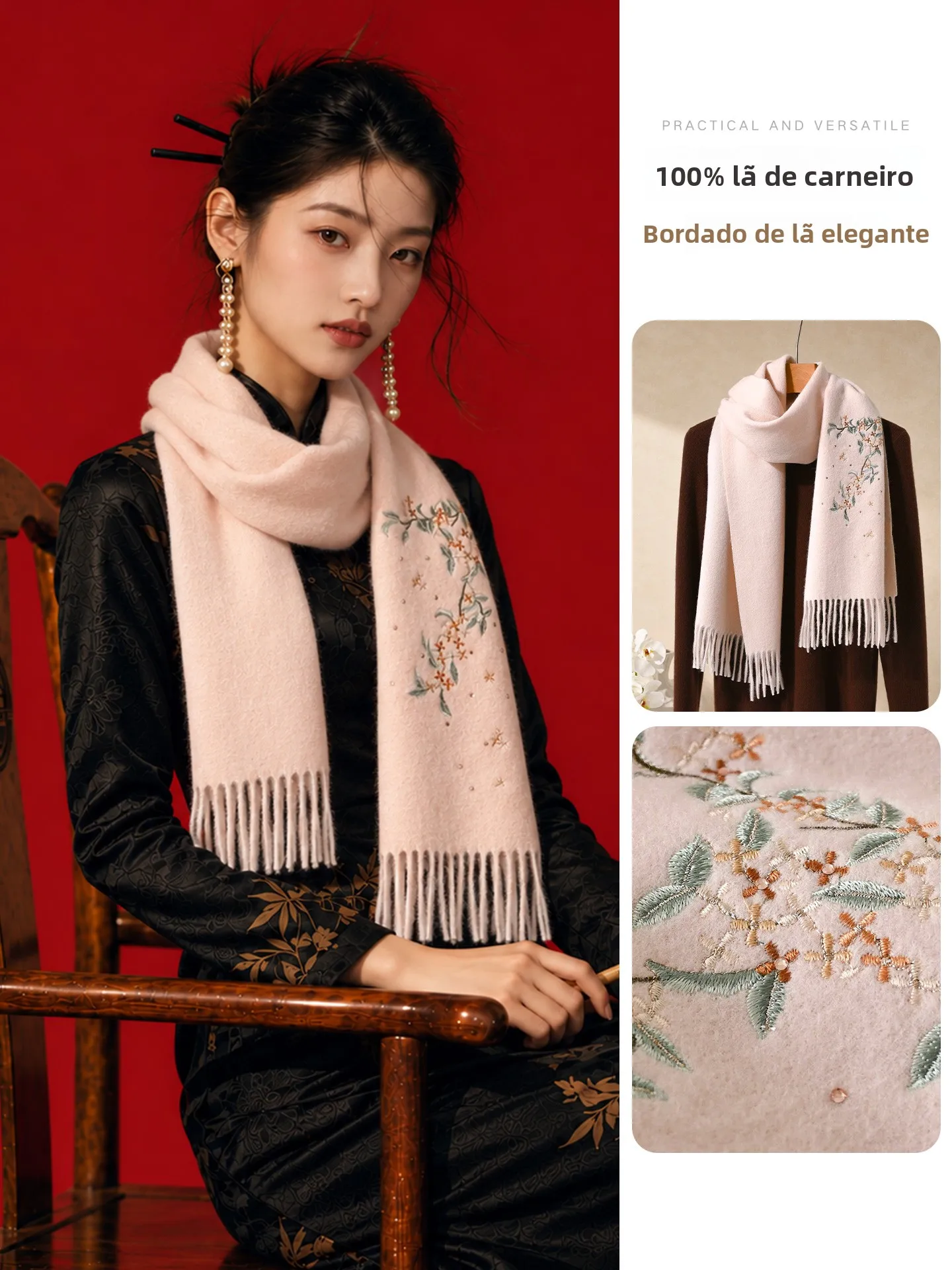Echarpe-en-laine-100-rose-style-femme-nouvelle-collection-automne-hiver-2026-protection-du-cou-echarpe-brodee-haut-de-gamme-assortie-au-manteau
