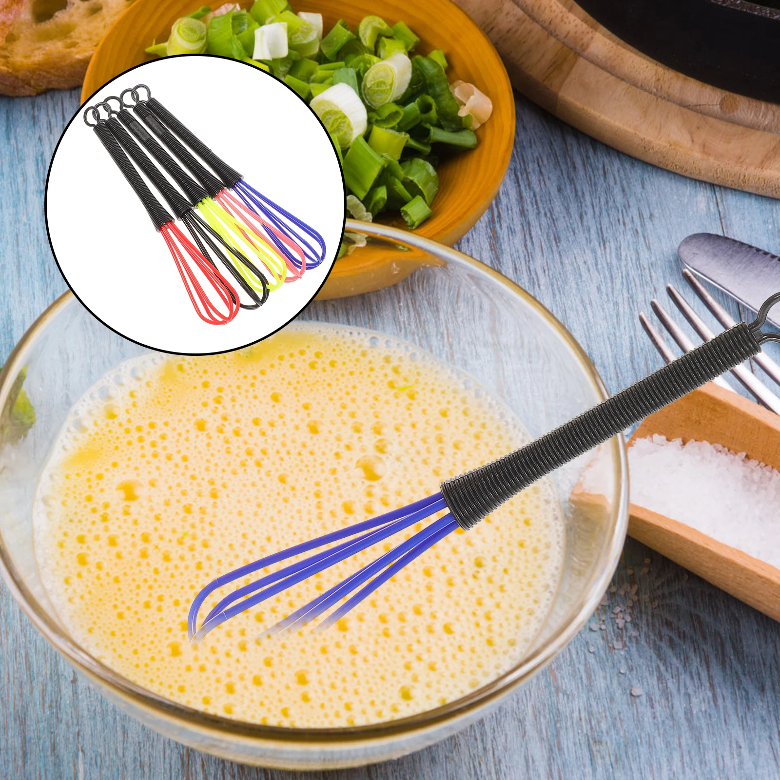 

5Pcs Mini Balloon Whisks Plastic Hairdresser Salon Dye Mixer Stirrer Small Colorful Whisk for Hair Coloring Egg Flour Use