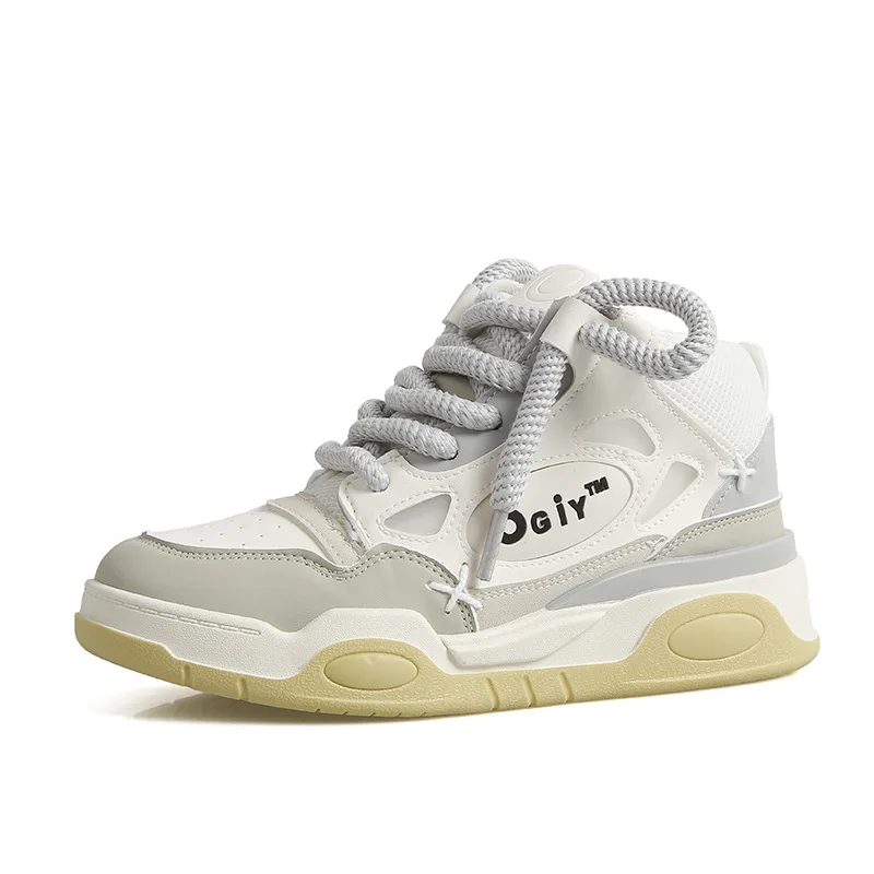 

Men's high top shoes, couple's shoes, women's soft soled shoes, versatile casual thick soled sports board shoes