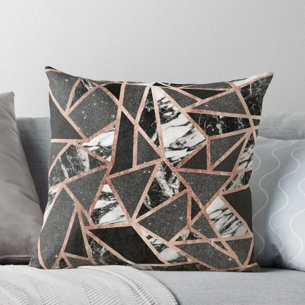 

Modern Rose Gold Glitter Marble Geometric Triangle Throw Pillow Cushion Covers For Living Room Decorative Sofa Cushion pillow