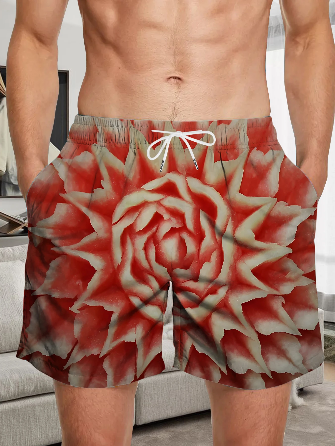 

Outdoor Quick Dry Polyester Shorts Men All Over Print Beach Board Swim Pants