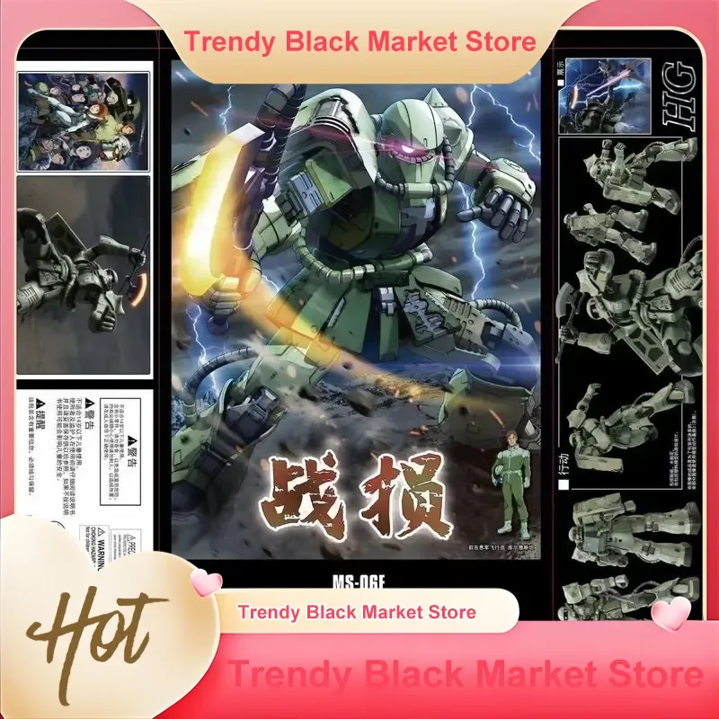 Battle Damaged Green Zaku II Cucuruz Doan'S Island HG1/144 Mech Assembly Model Kit Actionfigur Desktop-Dekoration Puppe Jungenspielzeug