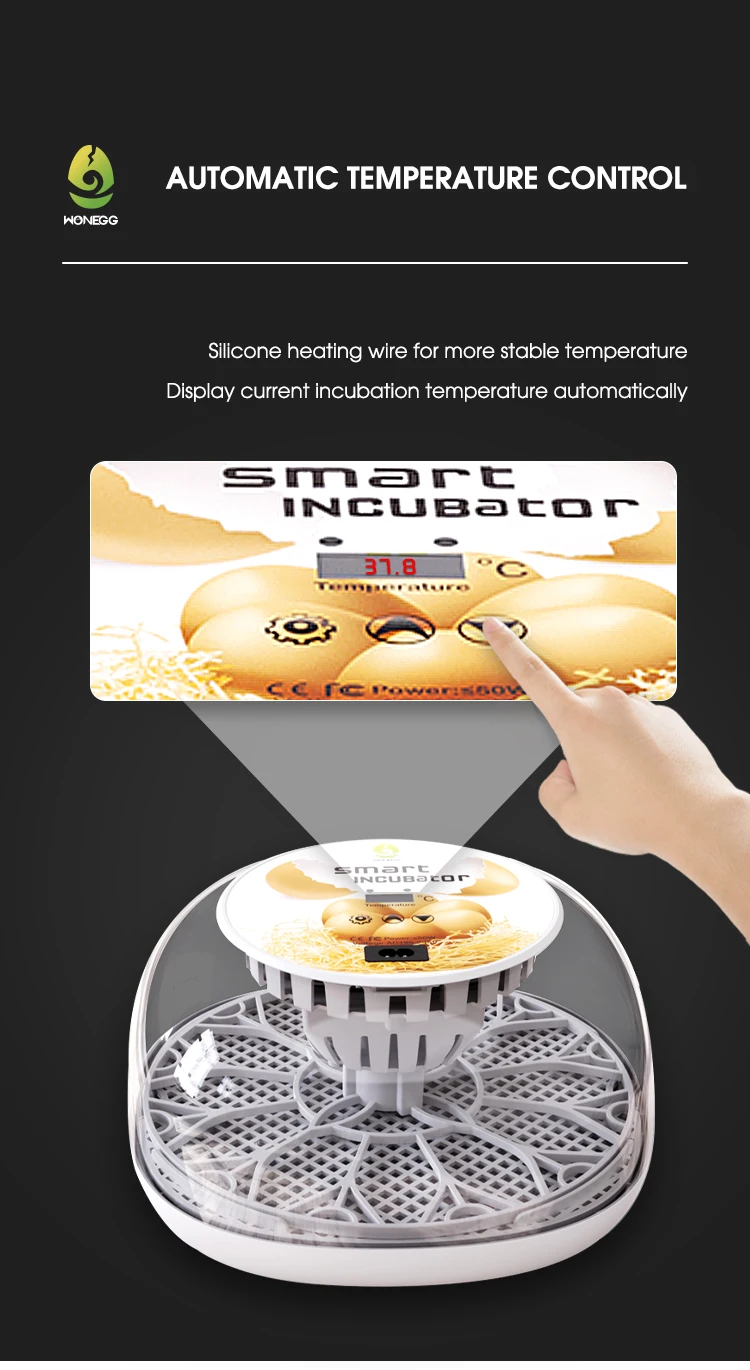 Household Small Chicken, Duck, Goose Egg Incubator Automatically Add Water Intelligent Temperature Control 12 Incubators