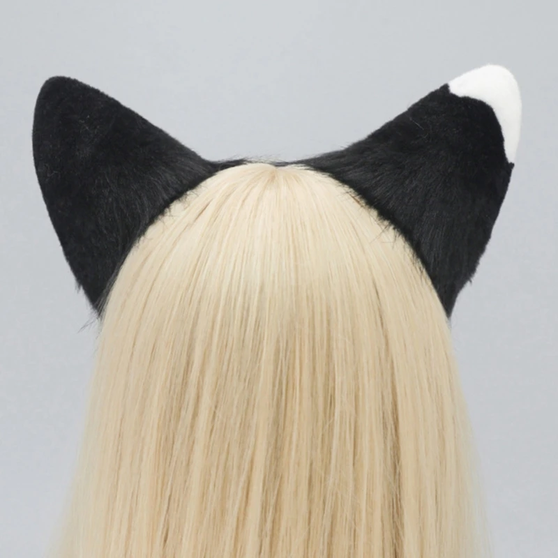 E15f Cosplay animais Fauxs Furs Wolf Cats Foxes Tail and Cats Orends Bands Halloween Festas Fantasmas Acessórios