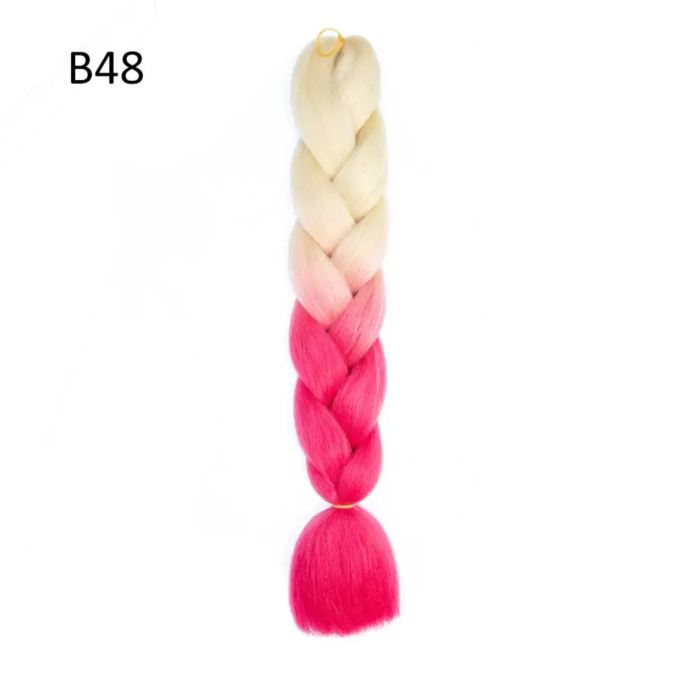 60cm Synthetic Hair Gradient Color Long Twist Braids Ponytail Hair Extension Cosplay Wig Ombre Extensions Hair For Braids Afro