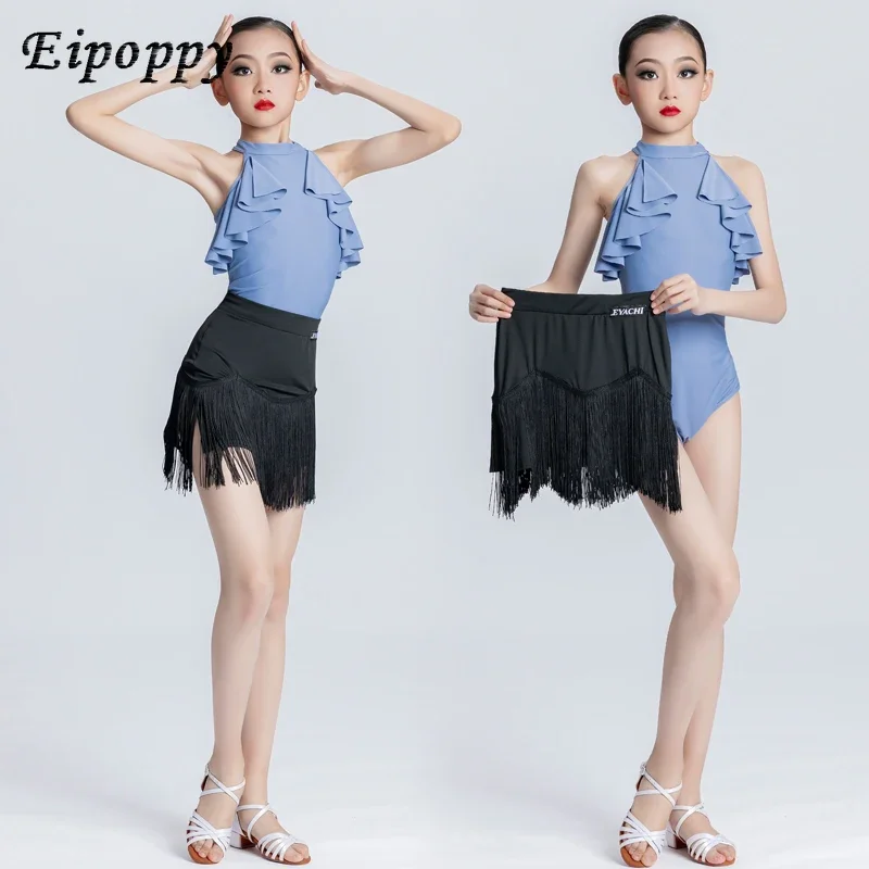 Latin Dance Training Kleidung für Mädchen Xia profession elle Tanz Performance Kleidung neuen Stil Kinder rücken frei schwarz und weiß