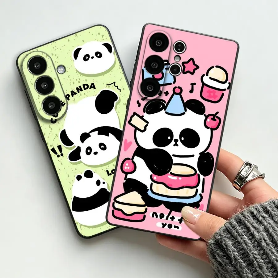 Funda Phone Cover Case for Samsung Galaxy S26 Ultra S10 S9 S21 FE S24 S23 S25 Plus S20 Ultra Note 20 8 9 10 Birthday Panda