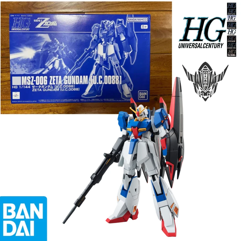 

In stock Bandai original 1/144 HGUC Z Gundam Assembly model collect Holiday Gifts Mecha figure Action doll Trendy toys