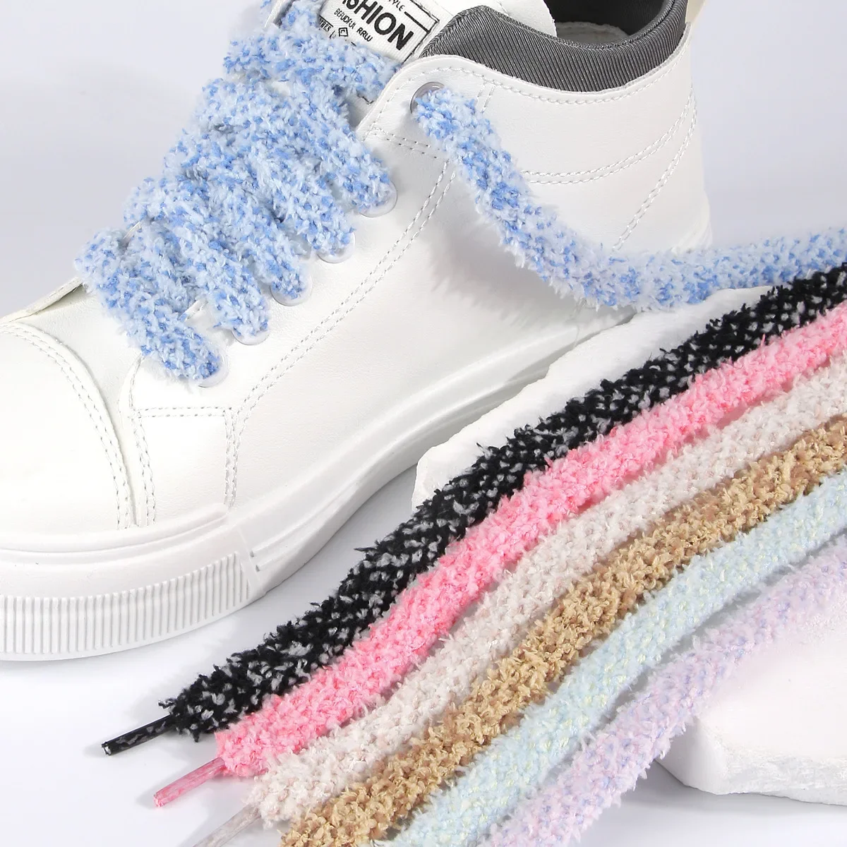 Flauschige 1,2 cm breitere flache Seil-Schnürsenkel für Schuhe, Turnschuhe, lässig, 100/120/140/160 cm Schnürsenkel, Zubehör