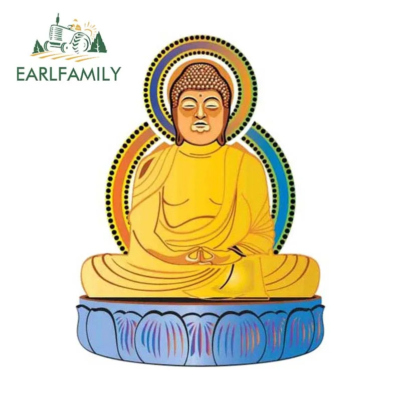 EARLFAMILY 13cm x 9.8cm for Buddha Car Sticker Beautiful Vinyl Refrigerator Trunk Decal Humorous Racing Drifting Car Accessories