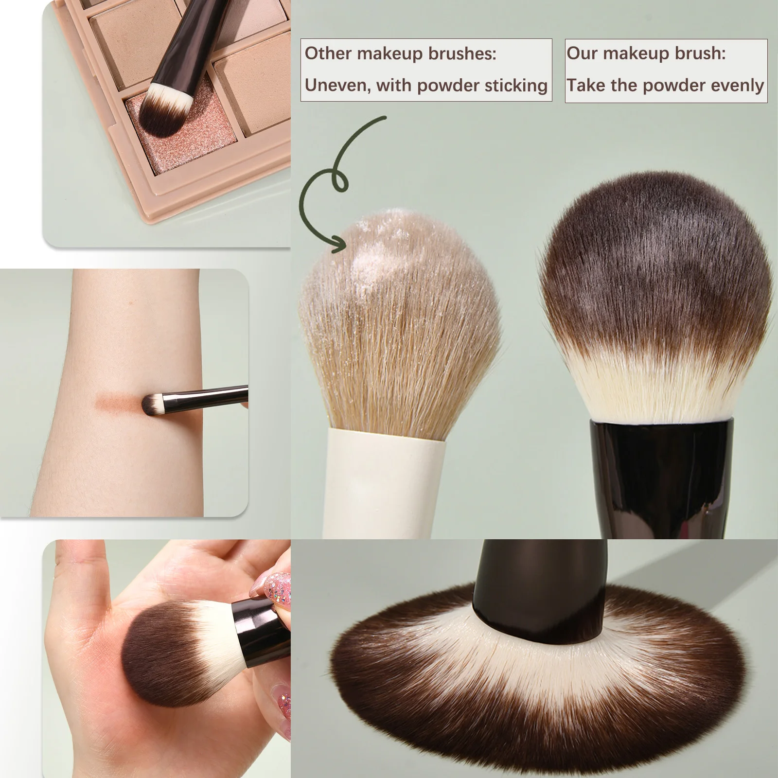 แปรงแต่งหน้า 15 ชิ้น, แปรงรองพื้นสังเคราะห์คุณภาพสูง, ชุดแปรงแต่งหน้าขั้นสูง, อุปกรณ์แต่งหน้ามืออาชีพ