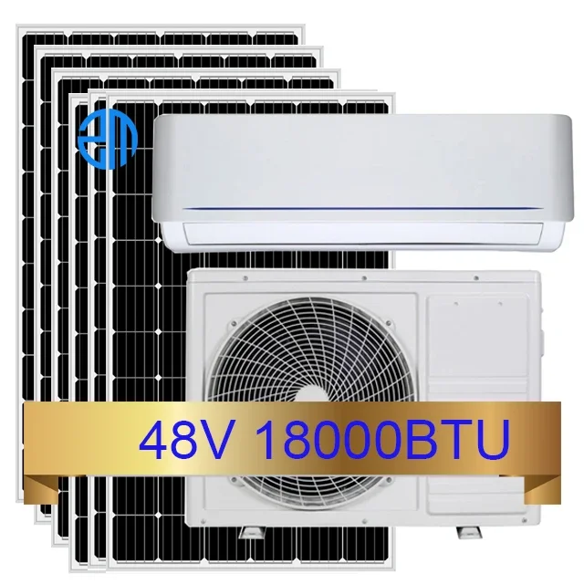 

1.5ton 18000btu 2hp 100% Solar DC48V Battery Powered Hybrid Split Solar Air Conditioner