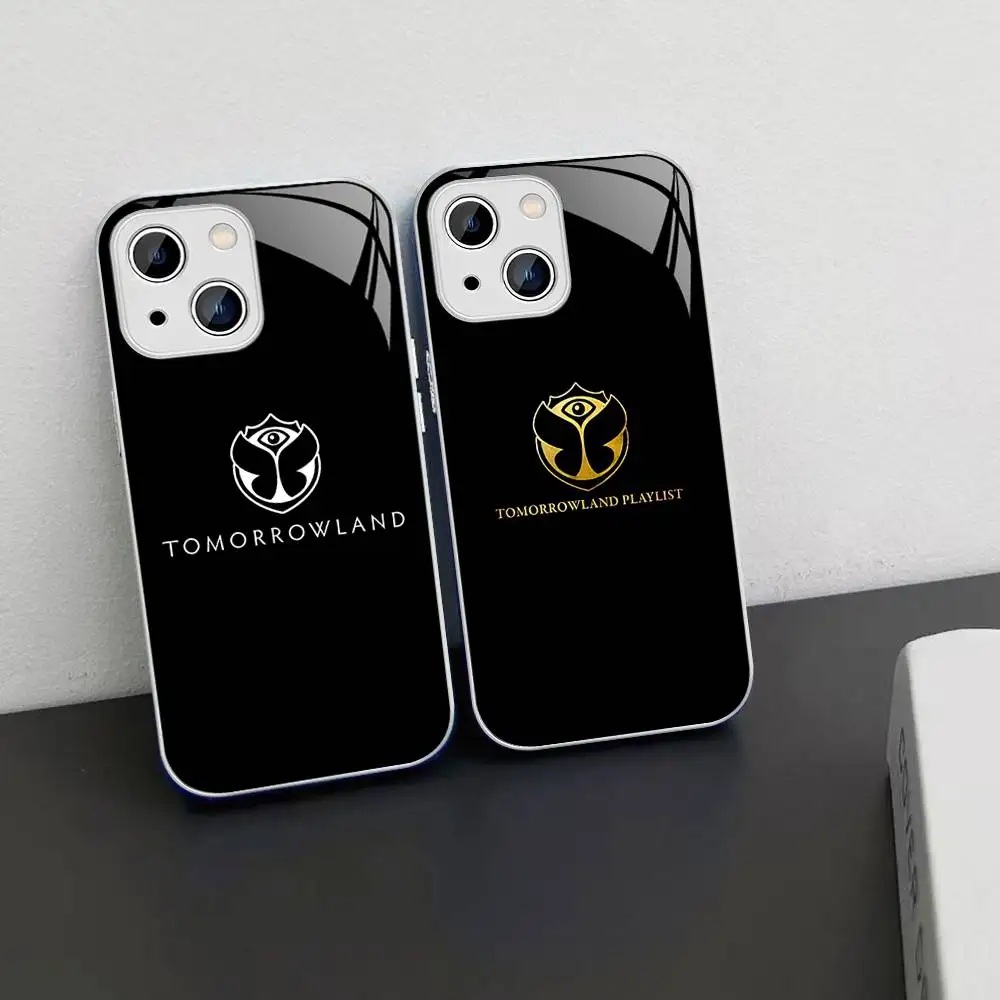 T-Tomorrowlands Music Logo Tempered Glass For Iphone 14 13 12 11 Pro Mini XS MAX 14Plus X XS XR Cover