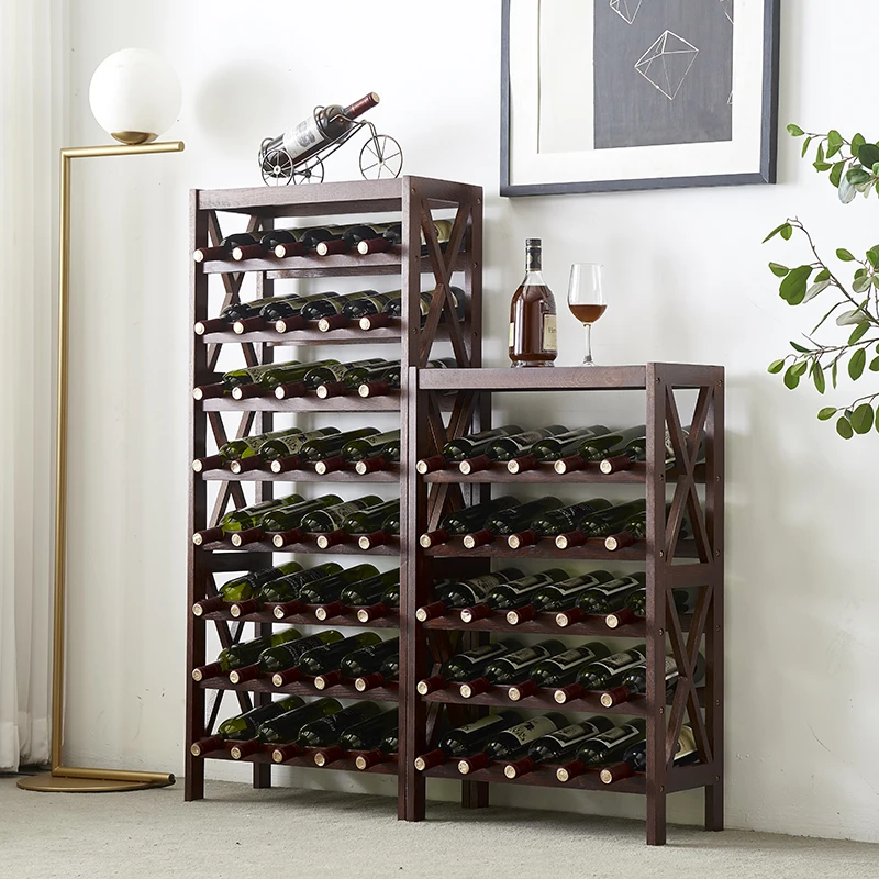 Modern Wooden Wine Rack Cabinet Display Shelf Bar Globe for Home Bar Furniture Oak Wood 25-40 Bottles Wine Rack Holders Storage