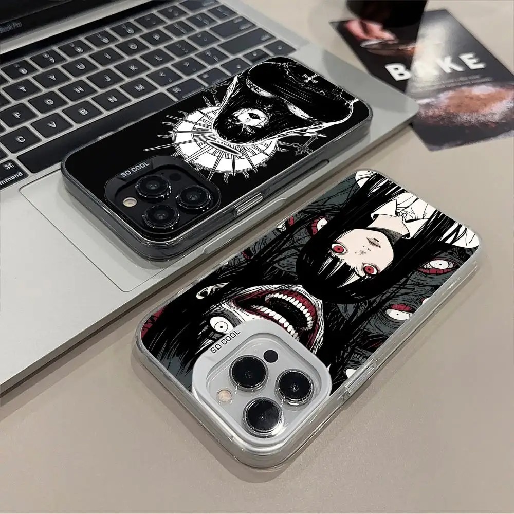 

Terror Gothic Art Phone Case for iPhone 17 16 15 14 13 12 11 X XR XS Air Pro Max Plus Black Colorful Silver Cover