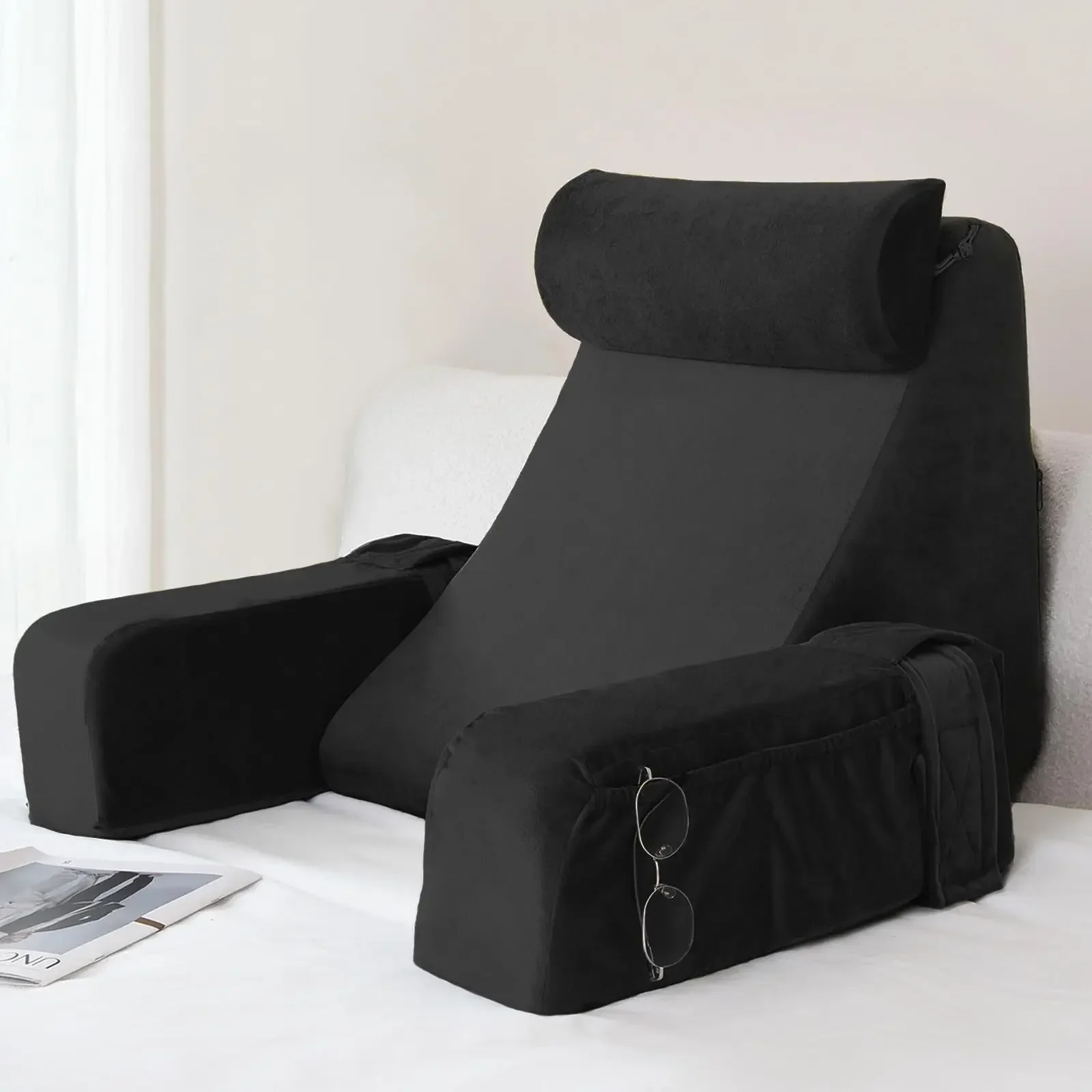 Leeskussen voor bed Extra groot armleuningkussen Traagschuim Bedrustkussen voor lezen TV Gaming Comfort Bed Stoelkussen