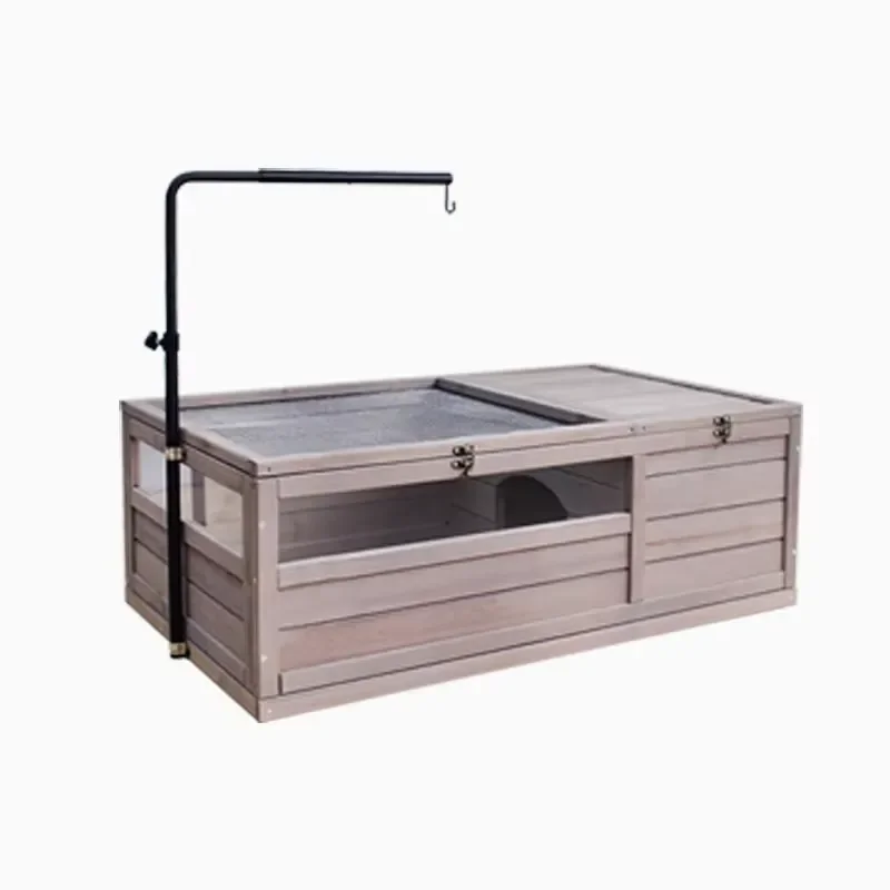 Woodville Wholesale Outdoor Lockable Tortoise Cage Habitat Indoor Outdoor Wooden Box Turtle Reptile Enclosure