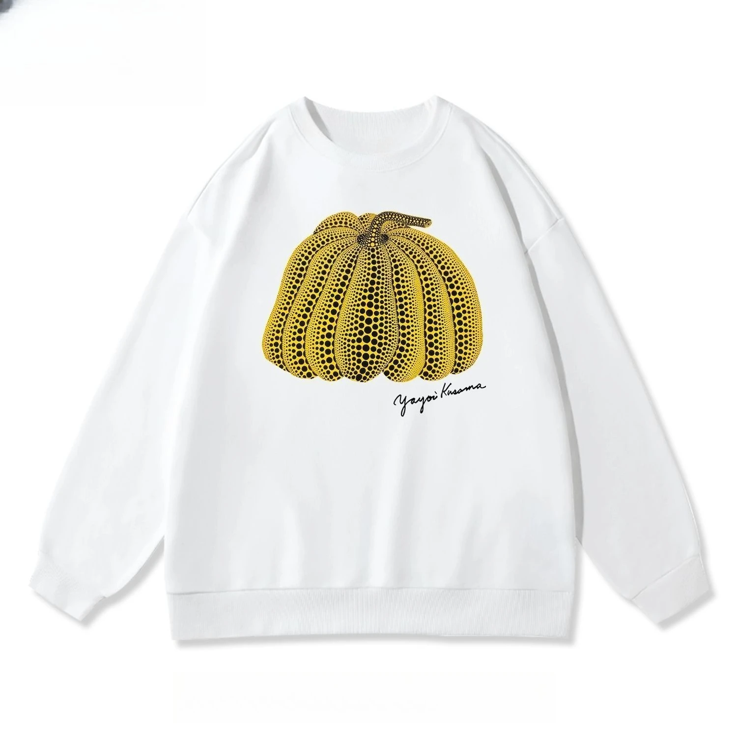 2026 جديد يايوي البولكا نقطة اليقطين الفنان الياباني طاقم الرقبة الرجال الخريف/الشتاء سترة الفنان فضفاض حجم كبير الحرارية #2